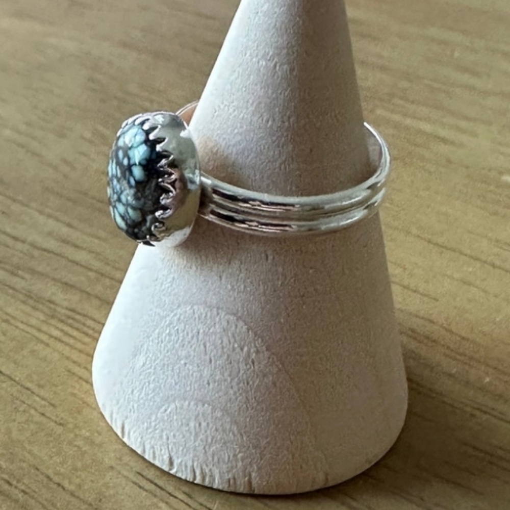 Poseidon varisite sterling silver ring - Picture 5 of 6